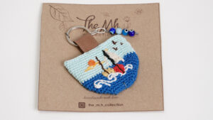 Handmade Crocheted and Embroidered Key Chain حمالة مفاتيح مطرزة وكروشي