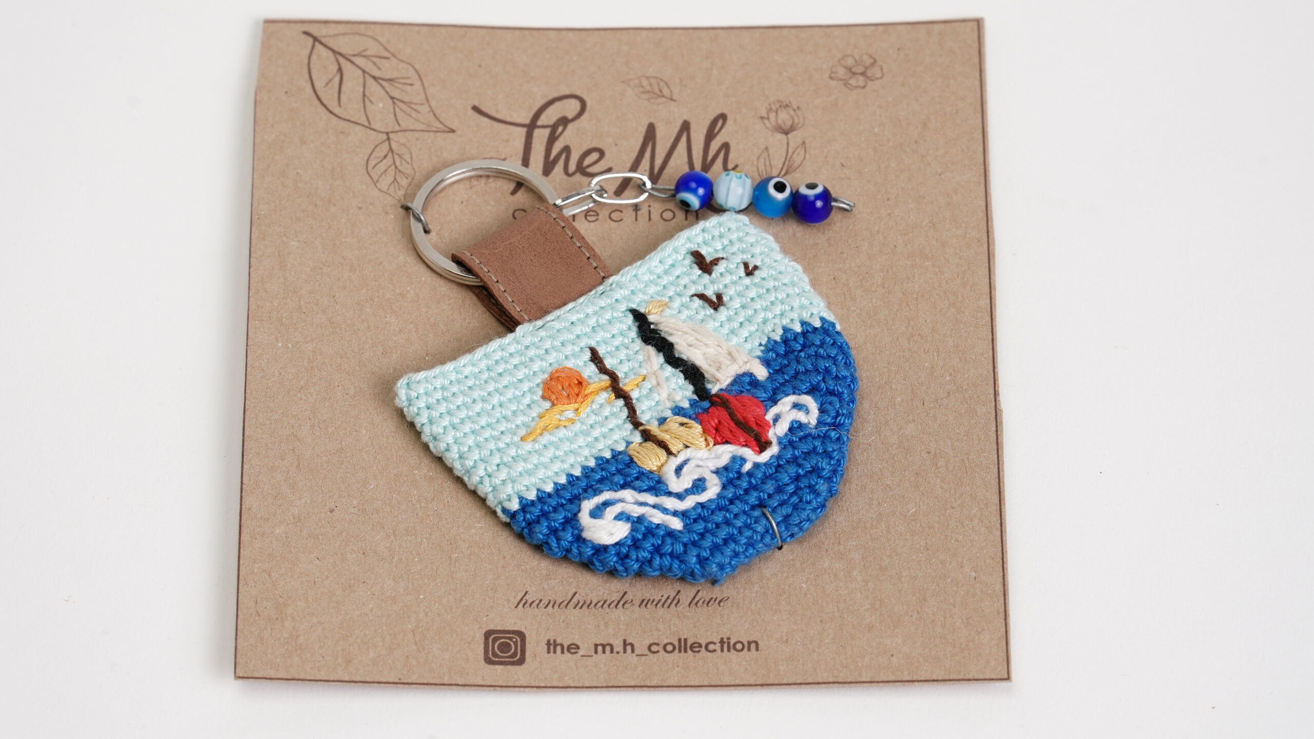Handmade Crocheted and Embroidered Key Chain حمالة مفاتيح مطرزة وكروشي