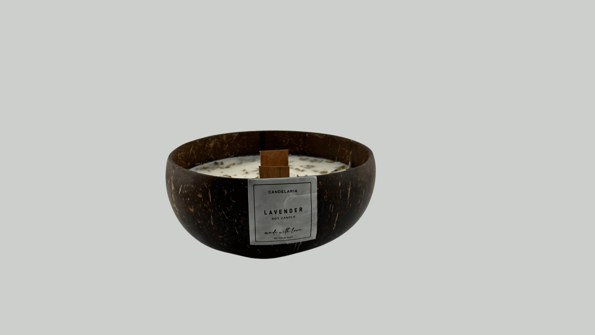 Wood Bowl Lavender, organic شمع برائحة اللافندر، عضوي