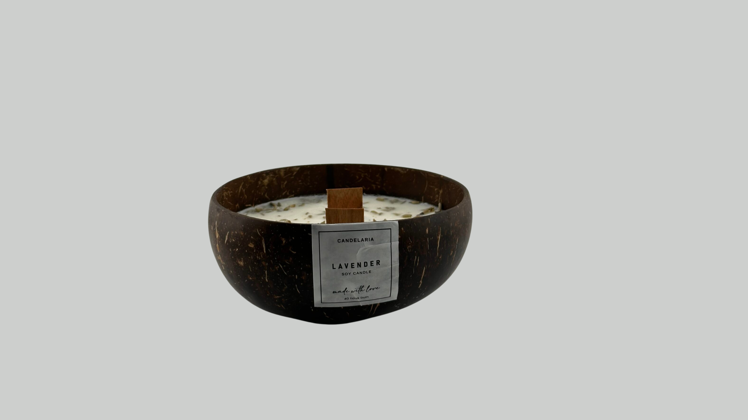 Wood Bowl Lavender, organic شمع برائحة اللافندر، عضوي