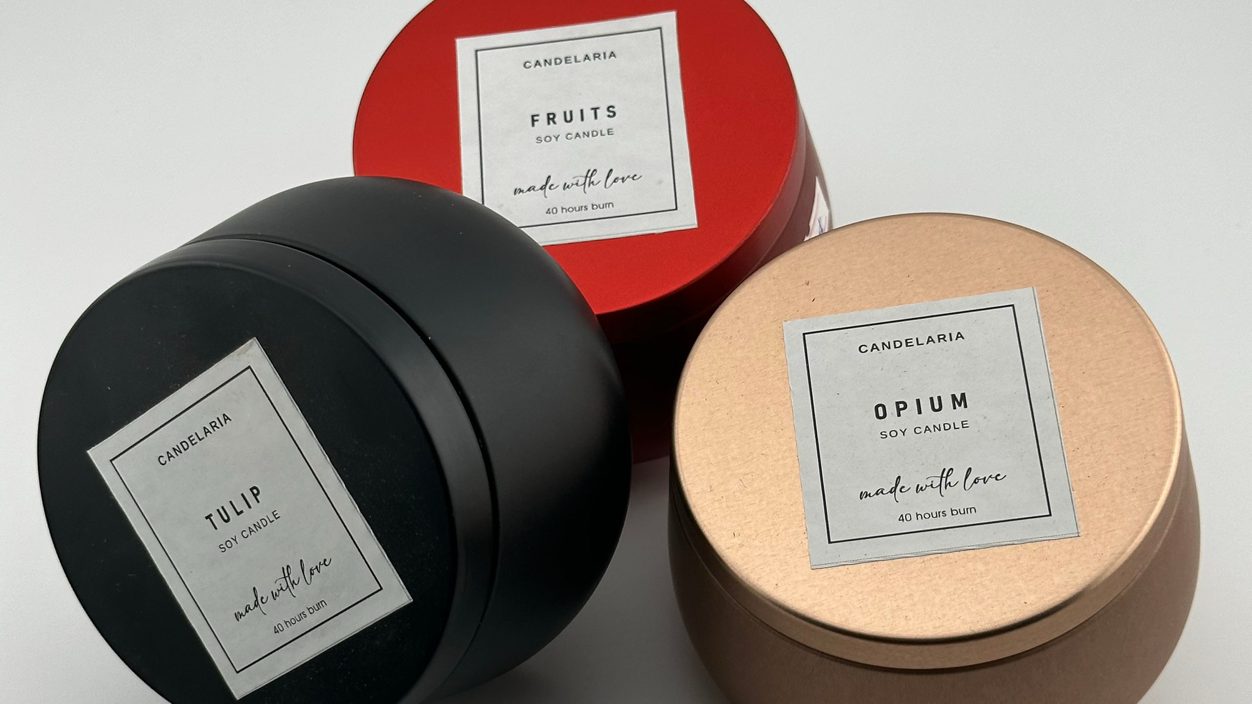 Candle in Tin Medium & Small size   شمع بعلبة حديد حجم وسط وصغير