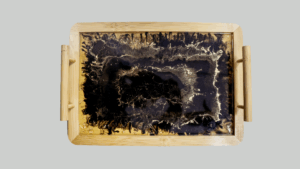 Big Wooden Tray with Resin صينية خشب كبيرة مع رزين