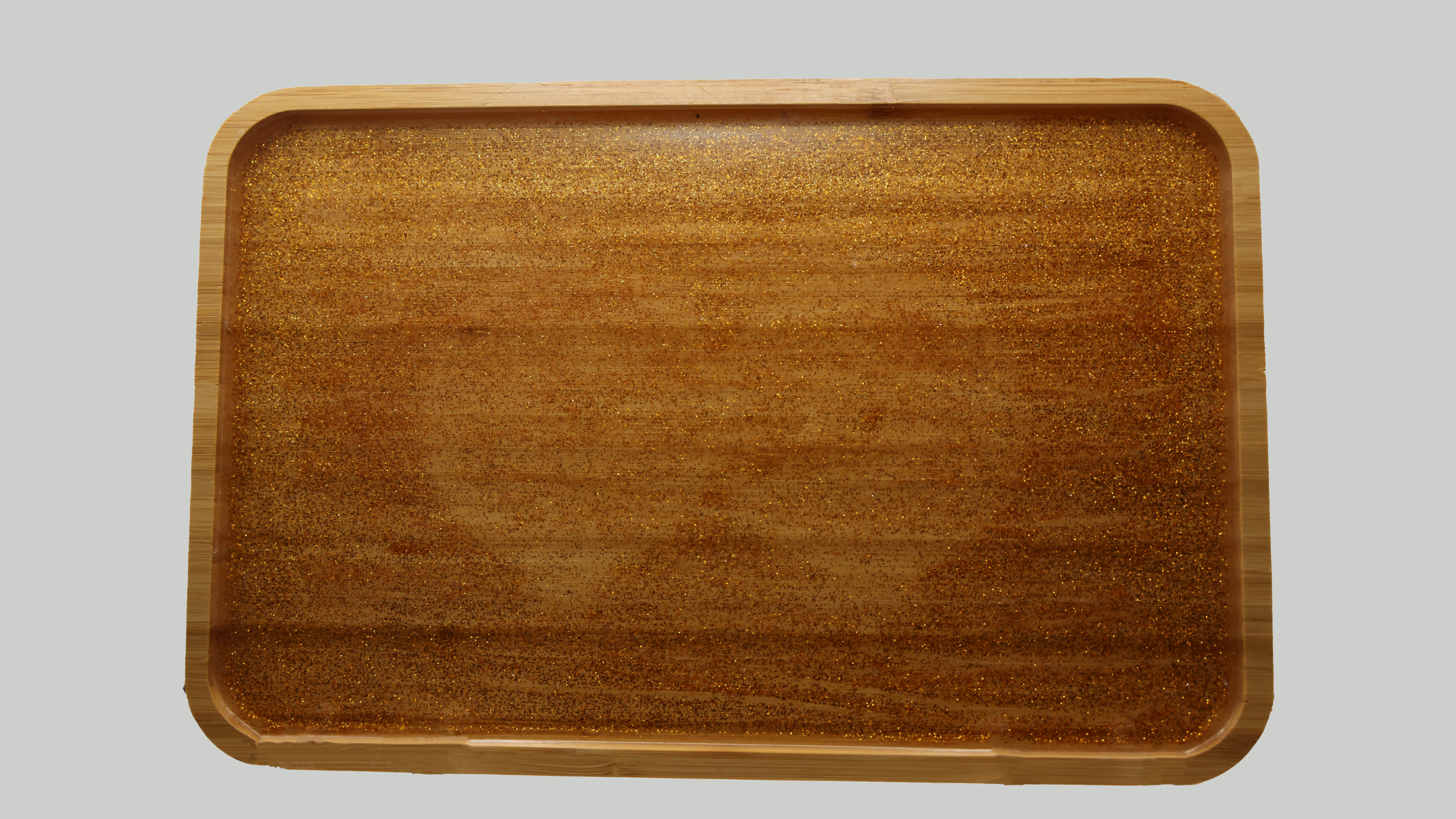 Small Wooden Tray with Sparkles  صينية خشب صغيرة مع لمعة