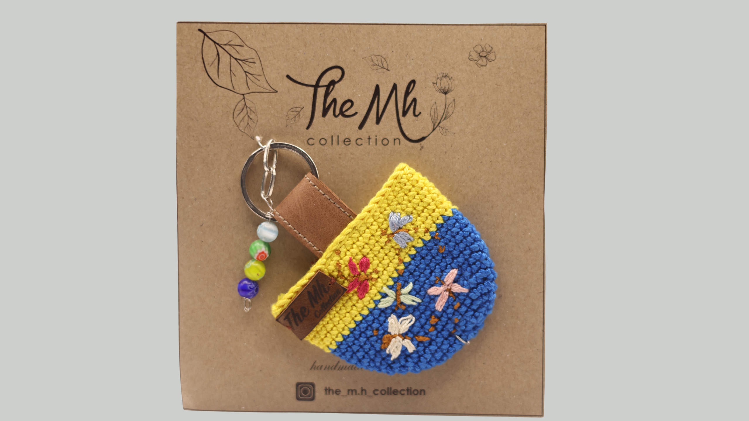 Handmade crocheted & embroidered keychain حمالة مفاتيح مطرزة وكروشي