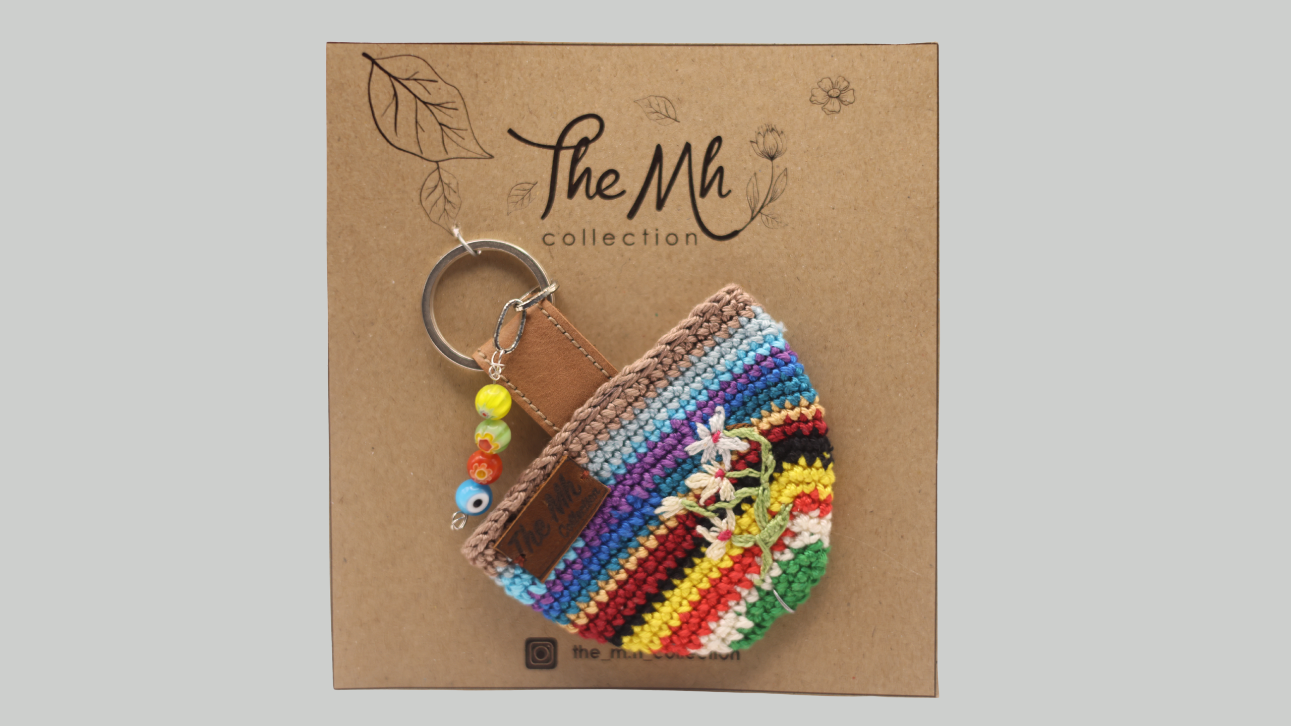Handmade crocheted & embroidered keychain حمالة مفاتيح مطرزة وكروشي