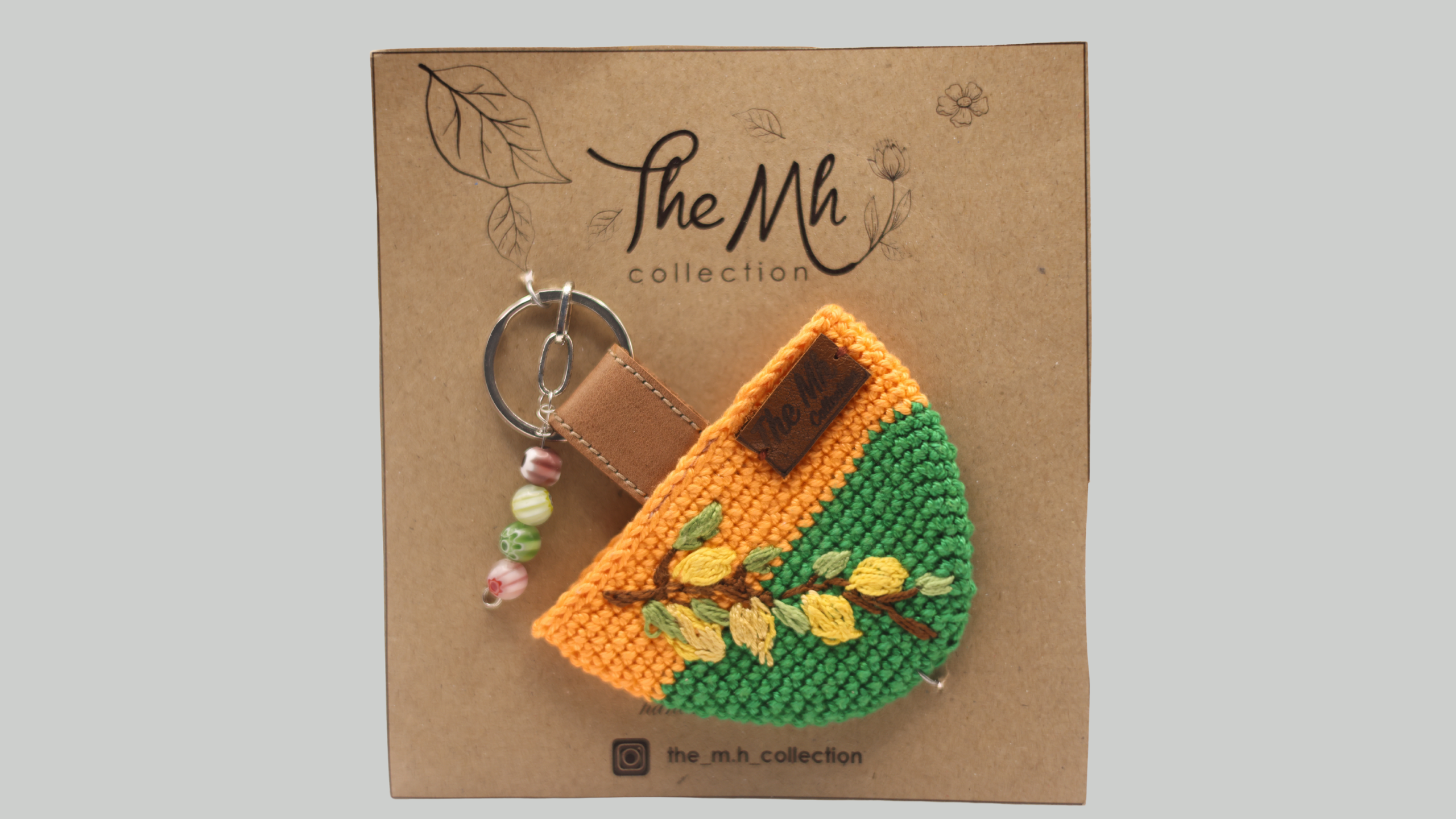Handmade crocheted & embroidered keychain حمالة مفاتيح مطرزة وكروشي